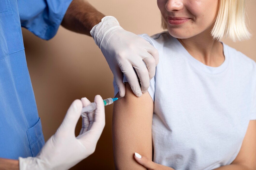Person receiving vaccination